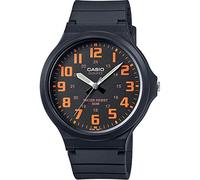 Casio Men's Quartz Watch with Orange Dial and Black Resin Strap - Ref. MW-240-4BVEF