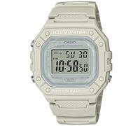 Casio Unisex 44.40mm Quartz Watch with Clear Digital dial and Cream Plastic/Resin Strap Strap W-218HC-8AVEF