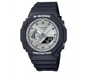 Casio Unisex 48.50mm Quartz Watch with Silver Analogue - Digital dial and Black Plastic/Resin Strap Strap GA-2100SB-1AER