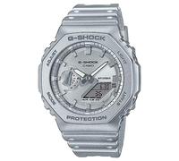 Casio Unisex 48.50mm Quartz Watch with Silver Analogue - Digital dial and Silver Plastic/Resin Strap Strap GA-2100FF-8AER