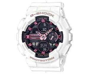 Casio Unisex 49.00mm Quartz Watch with Black Analogue - Digital dial and White Plastic/Resin Strap Strap GMA-S140M-7AER