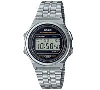 Casio Unisex-Adults Digital Quartz Watch with Stainless Steel Strap A171WE-1AEF Silver A171WE-1AEF