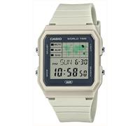 Casio Unisex Pop Digital World Map Cream Resin Strap Watch