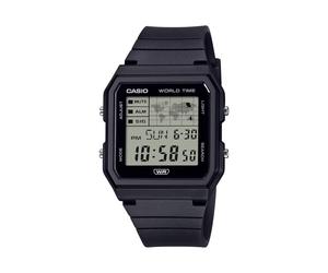 Casio Unisex Pop Digital World Map Black Resin Strap Watch