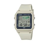 Casio Unisex Pop Digital World Map Cream Resin Strap Watch