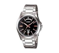 Casio Unisex Silver Stainless Steel Bracelet Black Dial 40mm Day-Date Watch MTP-1370D-7A2VDF