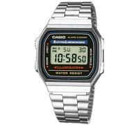 Casio Unisex-Uhr Digital mit Edelstahlarmband - A168WA Lcd/Grey