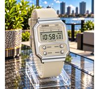 Casio Retro Vintage A100WEF-8AEF Silver/White Resin Watch - Brand New
