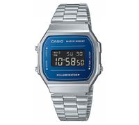 Casio Vintage Illuminator Blue Digital Dial / Stainless Steel A168WEM-2BEF Watch