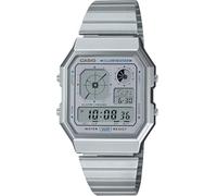 Casio Vintage Series A130 Series Unisex Digital Wristwatch with Analog Display, Silver x Metallic Gray A130WE-7A, Retro