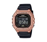 Casio W-218HM Series | Men's Digital Watch | (Black/Gold) | LED Illuminator | 7-Year Battery | Alarm | Chronograph | Auto Calendar | Digital Watch, Gold, Modern, Gold, Modern