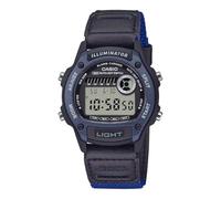 Casio W-220HF-2AVDF Unisex Digital Watch 37mm, Black Blue Resin Strap, Stopwatch, Timer, Alarm, Dual Time, 50m Water Resistant