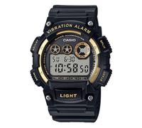Casio W-735H-1A2 Mens Digital Watch Vibration Alarm 100M Water Resist Black Gold