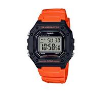 Casio W218H Series | Men’s Digital Watch | 50M WR | 1/100 Second Stopwatch | 100 SEC Chronograph | LED Backlight | Countdown Timer | Daily Alarm | Hourly Time Signal | 7 Year Battery, Black/Orange,