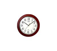 Casio Wall Clock Iq-126-5D, Wood Bezel with Cream Dial and Numbers and Black Arrows