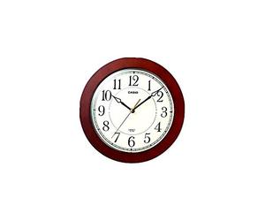 Casio Wall Clock Iq-126-5D, Wood Bezel with Cream Dial and Numbers and Black Arrows