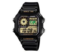 Casio Watch Digital World Time Illuminator Black AE-1200WH-1BVDF