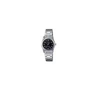 Casio Woman's Analogue Stainless Steel Easy Reader Black Dial Watch