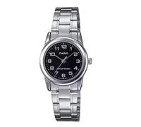 Casio Woman's Analogue Stainless Steel Easy Reader Black Dial Watch - LTP-V001D-