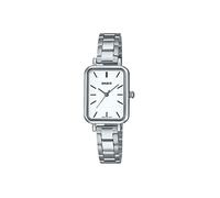 Casio LTP-V009 Series Standard Analog Wristwatch, Rectangle Face, Women's, Overseas Model, Silver x White LTP-V009D-7E, Bracelet Type
