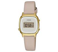 Casio Women's 24.60mm Quartz Watch with LCD Digital dial and Beige Leather Strap LA670WEFL-9EF