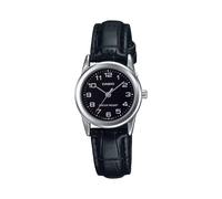 Casio Women's Analogue Black Dial Leather Strap Watch | LTP-V001L-1BUDF