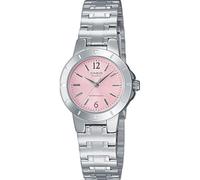 Casio Women's Core LTP1177A-4A1 Silver Stainless-Steel Quartz Watch with Pink Dial