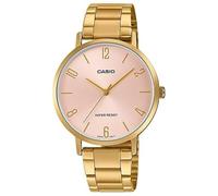 Casio LTP-VT01G-4B Women's Minimalistic Gold Tone Stainless Stel Pink Dial 3-Hand Analog Watch