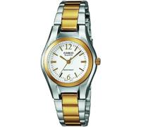 Casio Women's Quartz Watch with White Dial Analogue Display and Two Tone Stainless Steel Bracelet LTP-1280SG-7AER