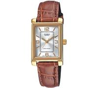 Casio Women's Watch Gold Case Brown Leather Strap LTP-1234PGL-7AEG