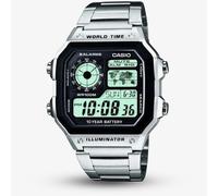 Casio World Timer Silver & Black Digital Display Watch AE-1200WHD-1AVEF