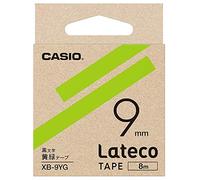 Casio XB-9YG Label Writer Lateco Refill Tape, Yellow Green with Black Lettering 9mm