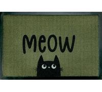 Casita Living Billboard doormat, Meow in Style Green 50x75cm, inside and outside, washable