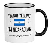 Casitika Nicaragua Gifts. Not Yelling I'm Nicaraguan Ceramic 11 Oz Coffee Mug. Present Idea For Proud Men/Women Featuring The Country Flag.