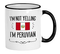 Casitika Peru Gifts. Not Yelling I'm Peruvian Ceramic 11 Oz Coffee Mug. Present Idea For Latin Proud Men/Women with the Country Flag.