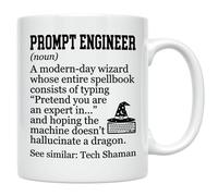 Casitika Prompt Engineer Definition 11 oz Mug for Office Coworkers and Humorous AI Tech Gifts for Programmers Enjoying Wizard Keyboard Nerd Humor.