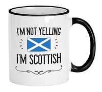 Casitika Scotland Gifts. Not Yelling I'm Scottish Ceramic 11 Oz Coffee Mug. Present Idea For Proud Men / Women With The Country Flag.