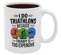 Casitika Triathlon Gifts for Men and Women. Funny 11 oz Ceramic Coffee Mug for Triathletes. Unique Gifts for Triathlon Lovers, Triathlete, Runners, Cyclists, and Swimmers.