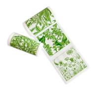 Caskata Botanicals Cocktail Napkin Roll of 50 | 100% Cotton Quick Dry Reusable | Perfect for Home, Dining, Birthday, Gifts | Green and White, 4.5W X 4.5L