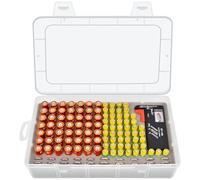 Casmilee Battery Storage Box, Holds 49 AA & 51 AAA Batteries, Battery Tester, Organiser Storage, Battery Box