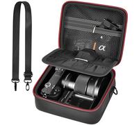 casmilee Camera Case for Sony Alpha ZV-E10 Alpha a6400/ a6700/ a6100/ a6000/ a6600/ a6500 Mirrorless Digital Camera, Hard Travel Bag with a Shoulder Strap for Lens & Accessories (Black, Medium)