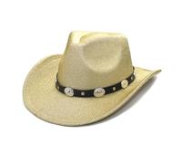 CASNO Cowgirl Hat Flickering Cowboy Hat Glitters Disco for Music Festivals Sparkly Glitters Cowboy Hat Versatile Knight Hat Gold