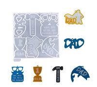 CASNO Silicone Mould, Dad Keychain Silicone Mold for Fathers Day Epoxy Resin Casting Mold Hangings Keyring Molds DIY Craft Jewelry Making Gift