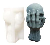 CASNO Silicone Skull Candle Mold, Non-Stick Easy to Mold for Making Candle, Soap, Plaster, Chocolate, Home Decor