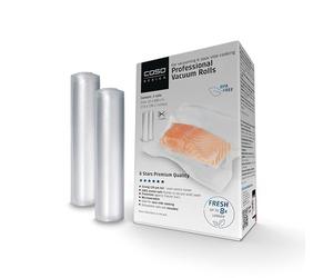 CASO 6 Star Professional Foil Rolls 20 x 600 cm, 2 Rolls for All Vacuum Sealers, SousVide Safe, Reusable, Strong and Tear-Resistant Approx. 150 μm, 100% Aroma-Proof, Protection Against Freezer Burn