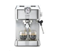 Caso Design Espresso Gourmet Espresso Maker Coffee Machine, 19 bar Pump, Practical Pressure Gauge, 1.5L Water Tank, Removable Drip Tray, Automatic Pre-Brewing, Built-in Steam Wand for Milk Frothing
