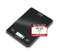 CASO Design Slim Kitchen Scales, Digital Scales, Food Weighing Scales, Weigh up to 5kg in 1g Increments, Large Glass Surface, Metric & Imperial, Tare Function, CR2032 Battery Included, Black