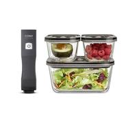 CASO Design Vacu OneTouch Eco Kit Handheld Vacuum Sealer with 3 Glass Vacuu