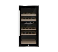 Caso Design WineComfort 24 Smart Wine Cooler, Wine Fridge for up to 24 Bottles, Two Separate Temperature Zones Adjustable from 5°-20°C for Red & White Wine, LED Illuminated, with Wi-Fi Module and App