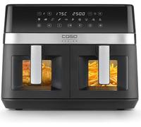 CASO Design AirFry DuoChef, Dual Air Fryer & Mini Oven, 14L Capacity Oven Mode, 5.5L Twin-Baskets, BPA Free, Non-stick, Black